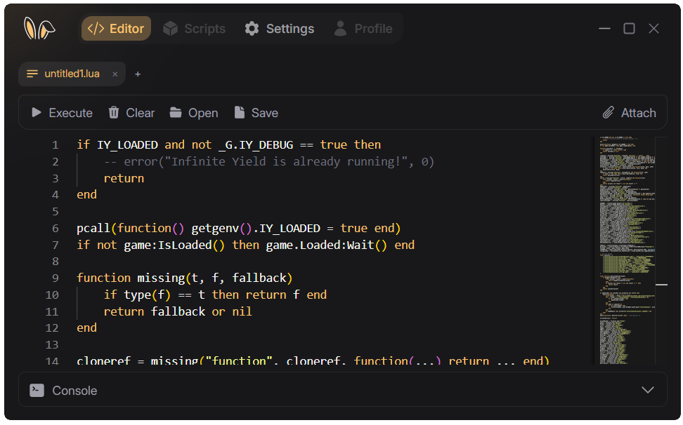 Bunni Executor Interface Screenshot